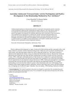 Is Extracurricular Activity Participation Associated with Positive