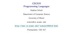 CSC519 Programming Languages