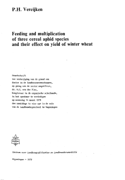 Feeding and multiplication of three cereal aphid species and their