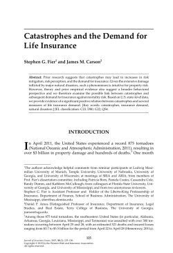 Catastrophes and the Demand for Life Insurance