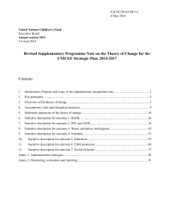 Supplementary Programme Note on the Theory of Change