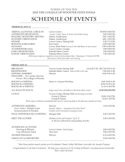 Schedule - Power of the Pen