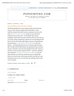 POPSURFING.COM_ Travel Writer Eric Newby Is Dead