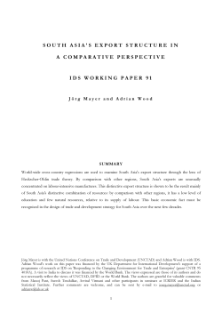 SOUTH ASIA S ExPORT STRUCTURE IN A COMPARATIVE