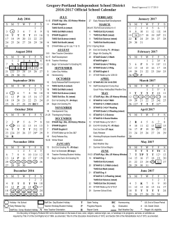 to the 2016-17 District Calendar. - Gregory