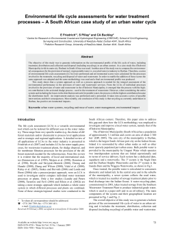 Environmental life cycle assessments for water treatment processes