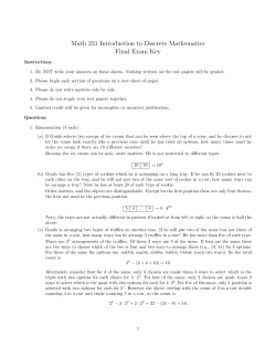 Math 231 Introduction to Discrete Mathematics Final Exam Key