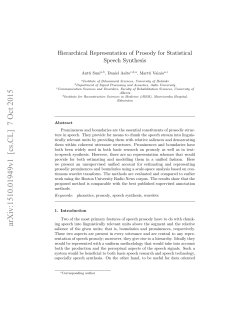 Hierarchical Representation of Prosody for Statistical Speech