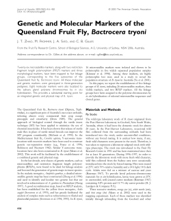 Genetic and Molecular Markers of the Queensland Fruit Fly