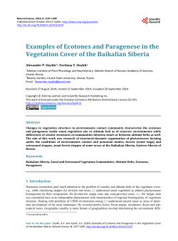 Examples of Ecotones and Paragenese in the Vegetation