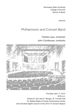 Philharmonic and Concert Band - Digital Commons @ Kennesaw