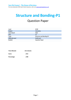 2.1 Structure and Bonding -GOLD QP1
