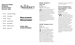 PHILOSOPHY DEPARTMENT
