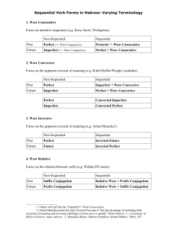 Sequential Verb Forms in Hebrew