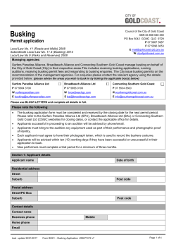 Busking application - City of Gold Coast