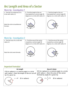 Arc Length and Area of a Sector