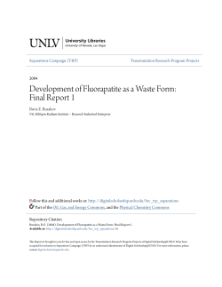 Development of Fluorapatite as a Waste Form: Final Report 1