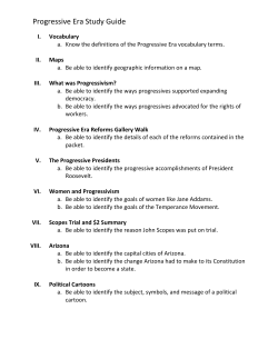 Progressive Era Study Guide