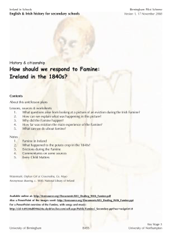 How should we respond to Famine: Ireland in the 1840s?