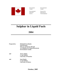 Sulphur in Liquid Fuels