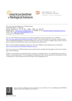 Fire and the Development of Oak Forests