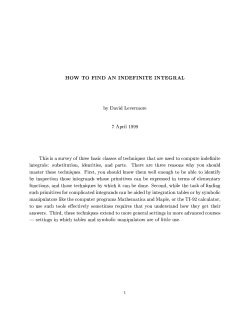 Techniques of Integration