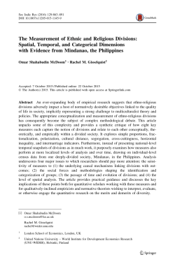 The Measurement of Ethnic and Religious Divisions: Spatial