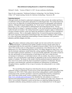 1 Why Settlement Scaling Research is a Good Fit for Archaeology