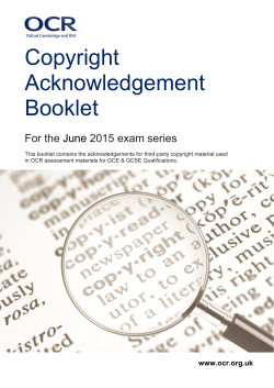 Copyright Acknowledgement Booklet 2015