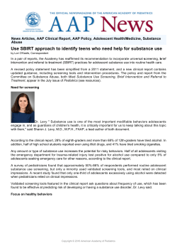 AAP Policy, Adolescent Health/Medicine, Substance Abuse