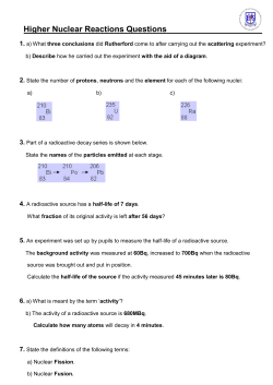 Higher Nuclear Reactions Questions
