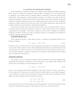 Continuum Mechanics &ndash; Solids