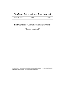 East Germans` Conversion to Democracy