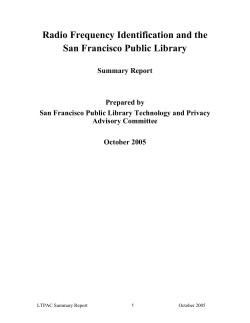 Radio Frequency Identification and the San Francisco Public Library