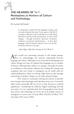 THE MEANING OF “e-”: Neologisms as Markers of Culture and