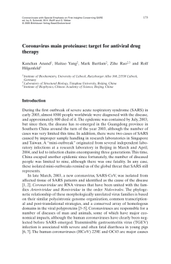 Coronavirus main proteinase: target for antiviral drug therapy