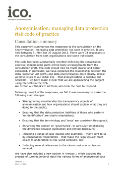 summary of the points raised during the consultation on the