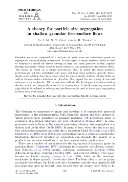 A theory for particle size segregation in shallow granular free