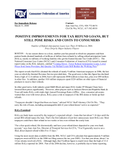 positive improvements for tax refund loans