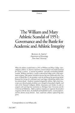 The William and Mary Athletic Scandal of 1951