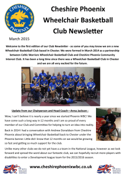Cheshire Phoenix Wheelchair Basketball Club Newsletter