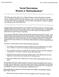 Social Darwinism: Reason or Rationalization?