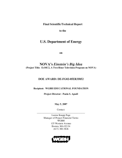 US Department of Energy NOVA`s Einstein`s Big Idea