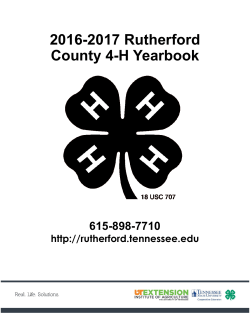 2016-2017 Rutherford County 4-H Yearbook