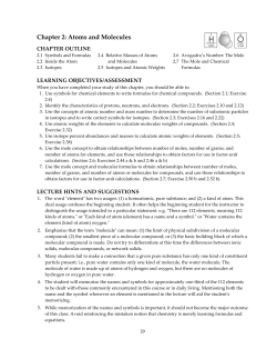 Chapter 2: Atoms and Molecules