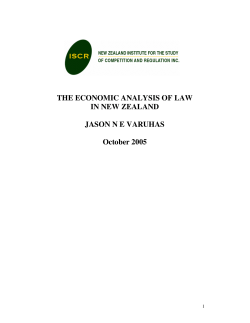 THE ECONOMIC ANALYSIS OF LAW IN NEW ZEALAND
