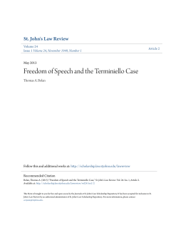 Freedom of Speech and the Terminiello Case