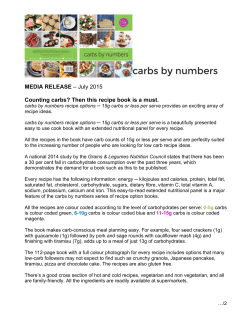 Carbs by numbers-new recipe book