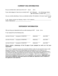 current visa information dependent information