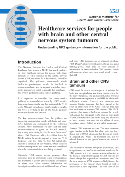 Healthcare services for people with brain and other central nervous